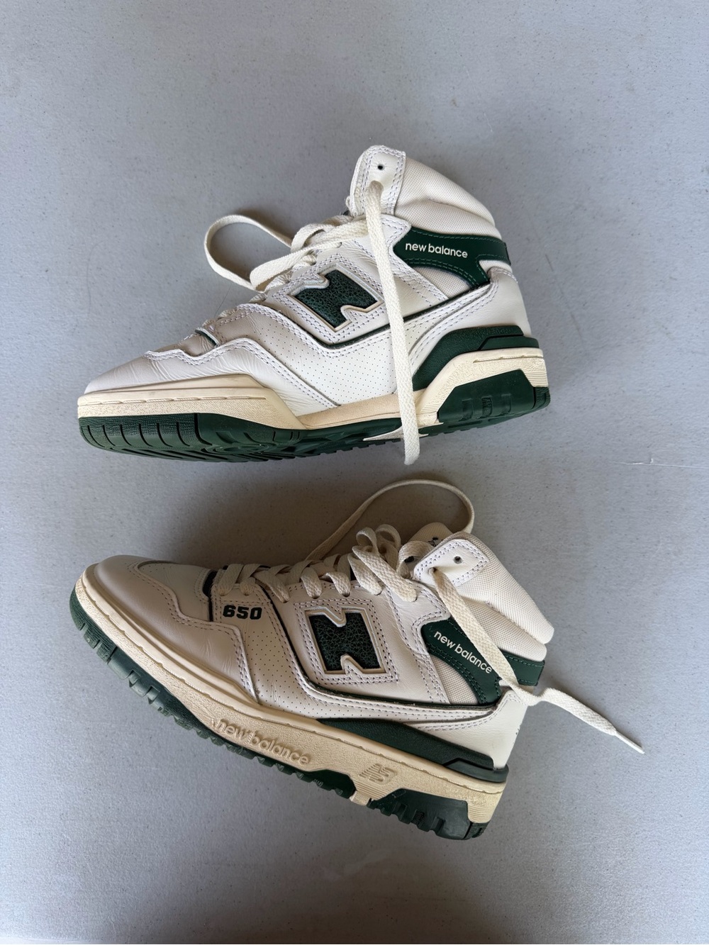 Aime Leon Dore x New Balance 650 White and Green Sneakers